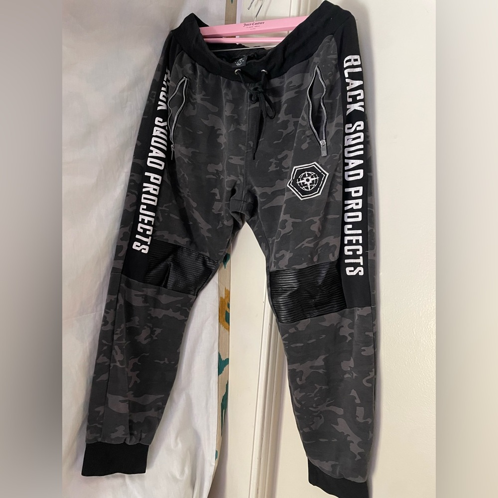 Black Squad Projects 
Camouflage Joggers with Tie Waistband